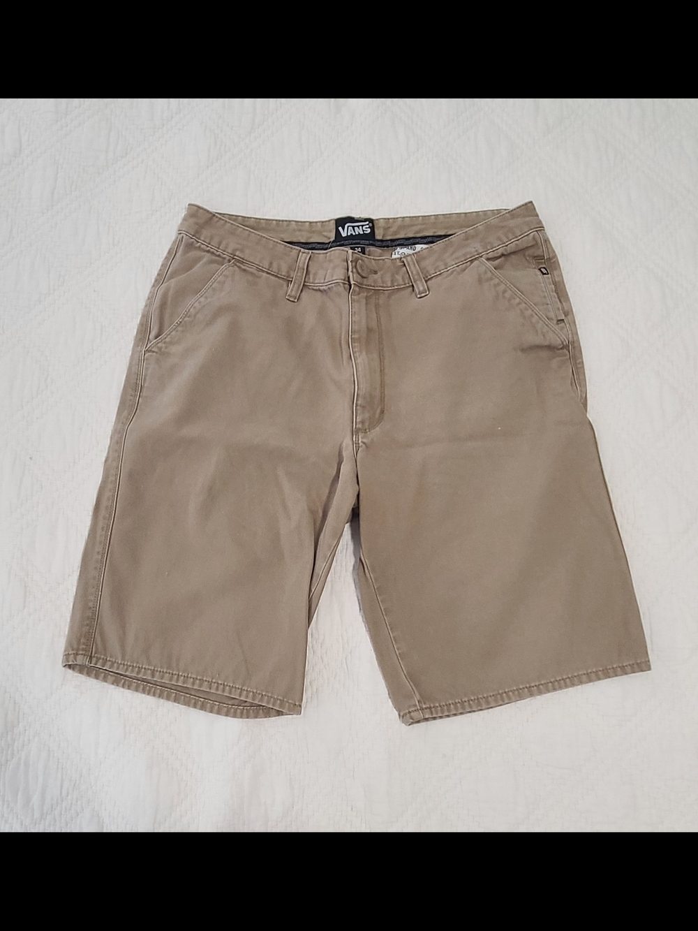 Vans Men's Tan Flat Front Shorts